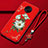 Funda Silicona Gel Goma Flores Carcasa para Xiaomi Redmi K30 Pro 5G Rojo