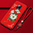 Funda Silicona Gel Goma Flores Carcasa S01 para Xiaomi Redmi 10X Pro 5G Rojo