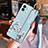 Funda Silicona Gel Goma Flores Carcasa S02 para Apple iPhone 12 Azul Claro