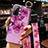 Funda Silicona Gel Goma Flores Carcasa S02 para Huawei Honor 30 Lite 5G Purpura Claro