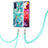 Funda Silicona Gel Goma Patron de Moda Carcasa con Acollador Cordon Lanyard Y01B para Samsung Galaxy S20 FE 4G Menta Verde