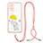 Funda Silicona Gel Goma Patron de Moda Carcasa con Acollador Cordon Lanyard Y01X para Samsung Galaxy S20 Plus Amarillo