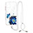 Funda Silicona Gel Goma Patron de Moda Carcasa con Acollador Cordon Lanyard Y01X para Xiaomi Poco M3 Azul