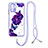 Funda Silicona Gel Goma Patron de Moda Carcasa con Acollador Cordon Lanyard Y01X para Xiaomi Poco M5S Morado