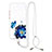 Funda Silicona Gel Goma Patron de Moda Carcasa con Acollador Cordon Lanyard Y01X para Xiaomi Redmi 9A Azul