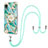 Funda Silicona Gel Goma Patron de Moda Carcasa con Acollador Cordon Lanyard Y02B para Samsung Galaxy M01 Core Verde