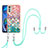 Funda Silicona Gel Goma Patron de Moda Carcasa con Acollador Cordon Lanyard Y03B para Motorola Moto E32 Vistoso