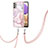 Funda Silicona Gel Goma Patron de Moda Carcasa con Acollador Cordon Lanyard Y05B para Samsung Galaxy A53 5G Rosa