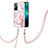Funda Silicona Gel Goma Patron de Moda Carcasa con Acollador Cordon Lanyard Y05B para Xiaomi Redmi Note 11 5G Rosa