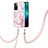 Funda Silicona Gel Goma Patron de Moda Carcasa con Acollador Cordon Lanyard Y05B para Xiaomi Redmi Note 11 Pro+ Plus 5G Rosa