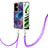 Funda Silicona Gel Goma Patron de Moda Carcasa con Acollador Cordon Lanyard Y07B para Oppo K11x 5G Morado