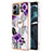 Funda Silicona Gel Goma Patron de Moda Carcasa con Acollador Cordon Lanyard YB3 para Motorola Moto G14 Morado