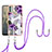 Funda Silicona Gel Goma Patron de Moda Carcasa con Acollador Cordon Lanyard YB3 para Nokia C31 Morado