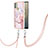 Funda Silicona Gel Goma Patron de Moda Carcasa con Acollador Cordon Lanyard YB5 para Nokia C31 Rosa