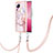 Funda Silicona Gel Goma Patron de Moda Carcasa con Acollador Cordon Lanyard YB5 para Xiaomi Civi 2 5G Rosa