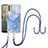 Funda Silicona Gel Goma Patron de Moda Carcasa con Acollador Cordon Lanyard YB7 para Nokia C31 Azul