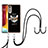 Funda Silicona Gel Goma Patron de Moda Carcasa con Acollador Cordon Lanyard YB8 para LG Velvet 4G Negro