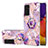 Funda Silicona Gel Goma Patron de Moda Carcasa con Anillo de dedo Soporte Y01B para Samsung Galaxy A05s Purpura Claro