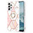 Funda Silicona Gel Goma Patron de Moda Carcasa con Anillo de dedo Soporte Y01B para Samsung Galaxy A33 5G Rosa