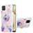 Funda Silicona Gel Goma Patron de Moda Carcasa con Anillo de dedo Soporte Y01B para Samsung Galaxy F12 Purpura Claro