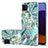 Funda Silicona Gel Goma Patron de Moda Carcasa con Anillo de dedo Soporte Y01B para Samsung Galaxy F42 5G Menta Verde