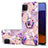 Funda Silicona Gel Goma Patron de Moda Carcasa con Anillo de dedo Soporte Y01B para Samsung Galaxy F42 5G Purpura Claro