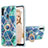 Funda Silicona Gel Goma Patron de Moda Carcasa con Anillo de dedo Soporte Y01B para Samsung Galaxy M11 Verde Noche