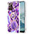 Funda Silicona Gel Goma Patron de Moda Carcasa con Anillo de dedo Soporte Y01B para Samsung Galaxy Note 20 Ultra 5G Morado