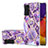 Funda Silicona Gel Goma Patron de Moda Carcasa con Anillo de dedo Soporte Y01B para Samsung Galaxy S23 FE 5G Morado