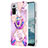 Funda Silicona Gel Goma Patron de Moda Carcasa con Anillo de dedo Soporte Y01B para Xiaomi Redmi Note 10 Pro Max Purpura Claro