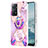 Funda Silicona Gel Goma Patron de Moda Carcasa con Anillo de dedo Soporte Y01B para Xiaomi Redmi Note 11 Pro 4G Purpura Claro