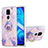 Funda Silicona Gel Goma Patron de Moda Carcasa con Anillo de dedo Soporte Y01B para Xiaomi Redmi Note 9 Purpura Claro