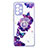 Funda Silicona Gel Goma Patron de Moda Carcasa con Anillo de dedo Soporte Y01X para Samsung Galaxy A72 5G Morado