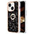 Funda Silicona Gel Goma Patron de Moda Carcasa con Anillo de dedo Soporte Y02B para Apple iPhone 13 Negro