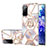 Funda Silicona Gel Goma Patron de Moda Carcasa con Anillo de dedo Soporte Y02B para Samsung Galaxy S20 FE (2022) 5G Gris