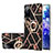 Funda Silicona Gel Goma Patron de Moda Carcasa con Anillo de dedo Soporte Y02B para Samsung Galaxy S20 FE (2022) 5G Negro