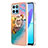 Funda Silicona Gel Goma Patron de Moda Carcasa con Anillo de dedo Soporte Y03B para Huawei Honor 70 Lite 5G Multicolor