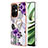 Funda Silicona Gel Goma Patron de Moda Carcasa con Anillo de dedo Soporte Y03B para Oppo K11x 5G Morado