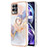 Funda Silicona Gel Goma Patron de Moda Carcasa con Anillo de dedo Soporte Y03B para Realme 8i Purpura Claro