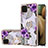 Funda Silicona Gel Goma Patron de Moda Carcasa con Anillo de dedo Soporte Y03B para Samsung Galaxy A12 5G Morado