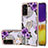 Funda Silicona Gel Goma Patron de Moda Carcasa con Anillo de dedo Soporte Y03B para Samsung Galaxy F34 5G Morado