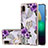 Funda Silicona Gel Goma Patron de Moda Carcasa con Anillo de dedo Soporte Y03B para Samsung Galaxy M02 Morado