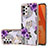 Funda Silicona Gel Goma Patron de Moda Carcasa con Anillo de dedo Soporte Y03B para Samsung Galaxy M32 5G Morado