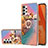 Funda Silicona Gel Goma Patron de Moda Carcasa con Anillo de dedo Soporte Y03B para Samsung Galaxy M32 5G Multicolor