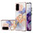 Funda Silicona Gel Goma Patron de Moda Carcasa con Anillo de dedo Soporte Y03B para Samsung Galaxy S20 5G Purpura Claro