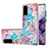 Funda Silicona Gel Goma Patron de Moda Carcasa con Anillo de dedo Soporte Y03B para Samsung Galaxy S20 Azul