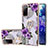 Funda Silicona Gel Goma Patron de Moda Carcasa con Anillo de dedo Soporte Y03B para Samsung Galaxy S20 FE (2022) 5G Morado