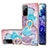 Funda Silicona Gel Goma Patron de Moda Carcasa con Anillo de dedo Soporte Y03B para Samsung Galaxy S20 FE 4G Azul