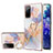 Funda Silicona Gel Goma Patron de Moda Carcasa con Anillo de dedo Soporte Y03B para Samsung Galaxy S20 FE 4G Purpura Claro