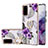 Funda Silicona Gel Goma Patron de Moda Carcasa con Anillo de dedo Soporte Y03B para Samsung Galaxy S20 Morado